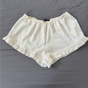 Brandy Melville Cream Ruffle Shorts